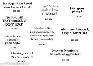 Funny-Witty-Laugh-Sayings-Humor-Bra-Aging-You-Pick-unmounted-rubber ...