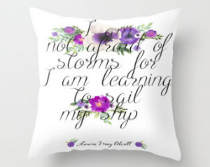 - Literary Quote Pillow - Floral Print Pillow With Insert - Literary ...