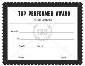 Top Performer Award Template