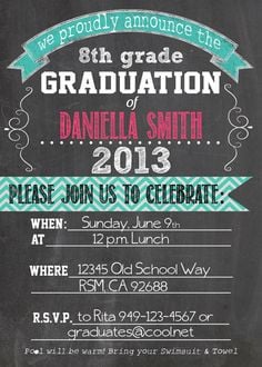 8th Grade Graduation Invitations 8th grade graduation