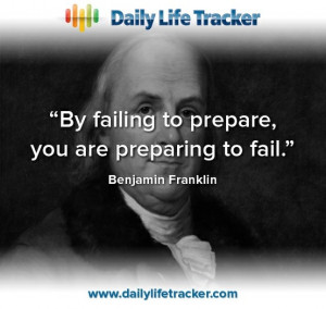 By failing to prepare, you are preparing to fail.