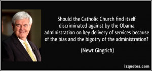 Should the Catholic Church find itself discriminated against by the ...
