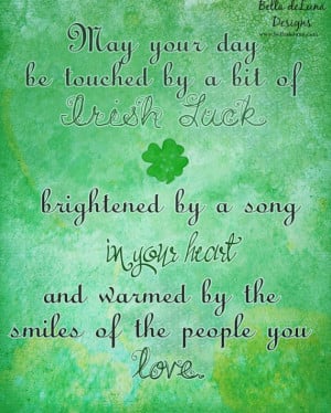 IRISH LUCK Inspirational Quote Irish Blessing Print 8x10 St. Patrick's ...