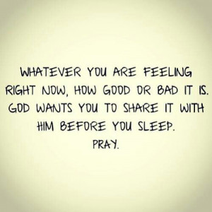 Pray before you sleep