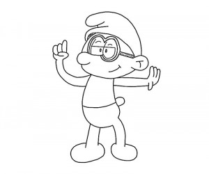 Brainy Smurf Coloring Pages