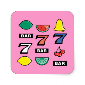 Slot Machine Slots Fruits - Play To Win Charms Square Stickers