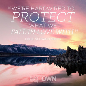 ... hardwired to protect what we fall in love with. — Louie Schwartzberg