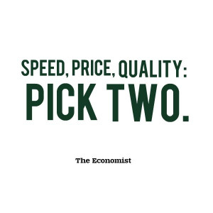 Speed, price, quality: Pick two.