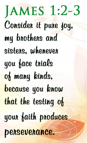 Bible Verse ♥♥♥ JAMES 1:2-3 Consider it pure joy, my brothers ...