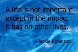 Robinson impact on others quote on water