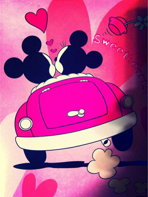 cute, love, mickey and minnie mouse, pink, sweetheart
