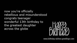 short 13th birthday wishes for daughter