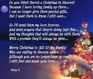Merry Christmas Quotes For Loved Ones In Heaven ~ Quotes & Sayings ...