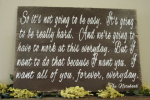 Home Decor Wall Art Rustic The Notebook Quote Handpainted Sign Rustic ...