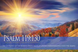 Bible Verse Psalm 119:130 Sun Rays Mountains Wallpaper