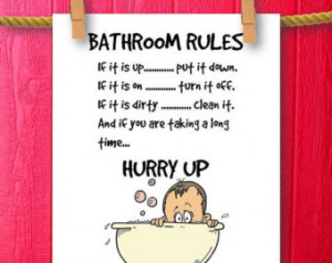 ... Bathroom Rules, Kids Bathroom Wall Quotes, Framed Quotes, Bathroom