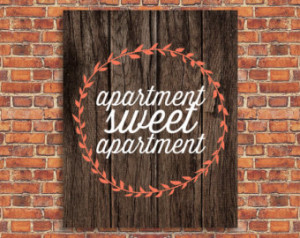 Apartment Sweet Apartment Print, Wood Background Printable, Home Decor ...
