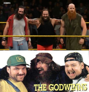 The Wyatt Family getting confused with the Godwinns. Heaven have mercy ...