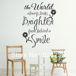 ... world-always-looks-brighten-smile-vinyl-wall-decals-quotes-romantic