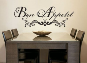 Bon Appetit French vinyl wall decal quote home decoration kitchen wall ...