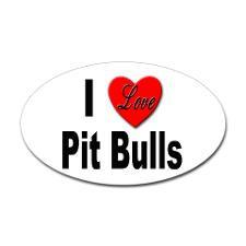 Pit Bull Love Rectangle Decal