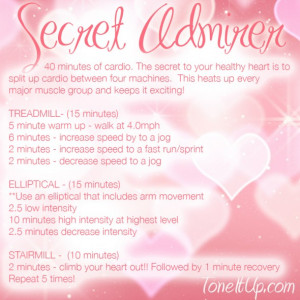 Secret Admirer Cardio (or 2.5 miles toward your #100byVDay!) + Love ...