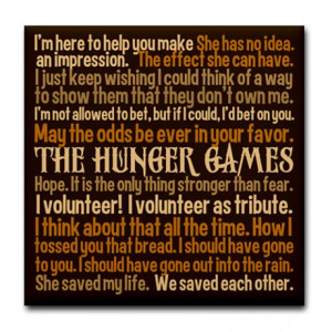 Hunger Games Quotes Tile Coaster