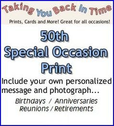 1964 50th Personalized Special Occasion Taking You Back In Time Print ...