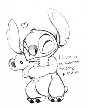 Disney Stitch Drawings Ohana Loves a fuzzy plushie stitch
