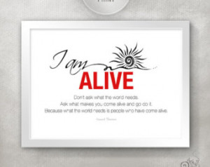 AM ALIVE 5x7 Inspirational Quote Print with Sun Illustration ...