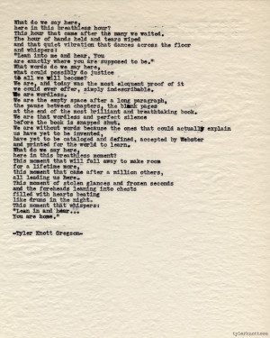 Typewriter Series #469 by Tyler Knott GregsonI wrote this poem as a ...