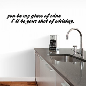 Glass Of Wine Shot Of Whiskey - Wall Decals