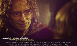 When Rumplestiltskin says “even a mute can draw a picture” he uses ...