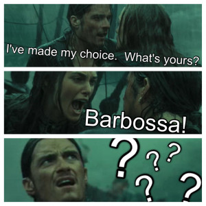ve made my choice. What's yours? Barbossa! ???? edit