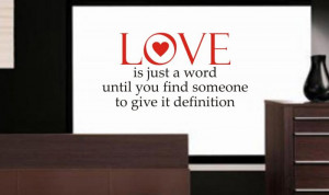 LOVE quote decal sticker wall beautiful modern
