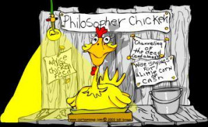 Funny words of wisdom from Philosopher Chicken