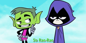 Beast Boy flirtatiously asking Raven if she is going to buy a new ...