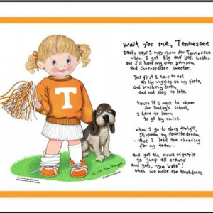 Tennessee Vols Cheerleader personalized art print Wait for Me matted