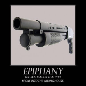 Funny gun sign: Epiphany - The realization that you broke into the ...