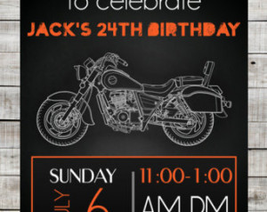 Instant Download DIY Motorcycle Bir thday Party Invitation 5x7 PDF ...