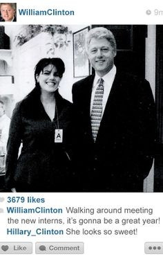 Bill Clinton meeting Monica Lewinsky. #SlickWilly More