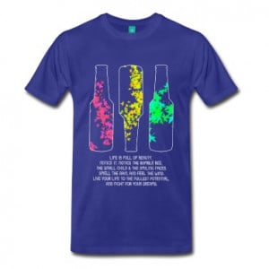 Royal blue Green Leaf Leaves Bottle Meaningful Live Quotes T-Shirts