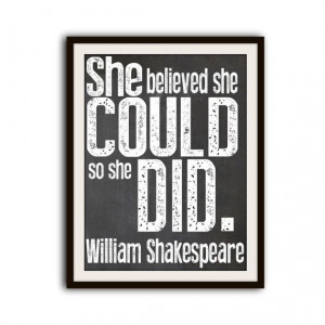 Shakespeare Inspirational Typography Word Art Quote Print