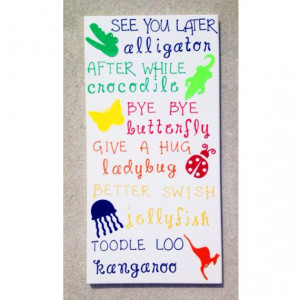 See You Later Alligator Primary And Secondary Colors Canvas Quote On