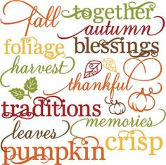 Fall Words Set SVG autumn svg file svg files for scrapbooking cute ...