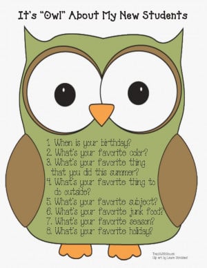 ve provided a large owl with the questions; you can display it in ...