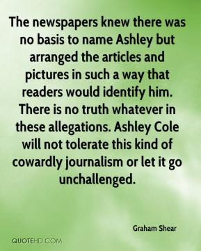 Graham Shear - The newspapers knew there was no basis to name Ashley ...