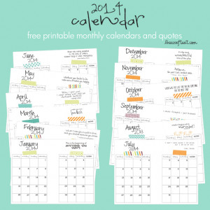 inspiring quotes, the 2014 monthly planner calendars are ready to put ...