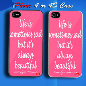 Marilyn Monroe Quote Pink Unique Cute Girly Lips Custom iPhone 4 or 4S ...