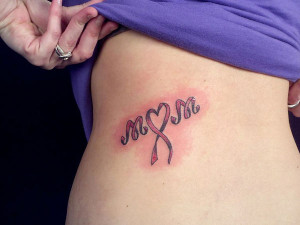 Inspiring Cancer Ribbon Tattoos : Mom Cancer Ribbon Tattoo